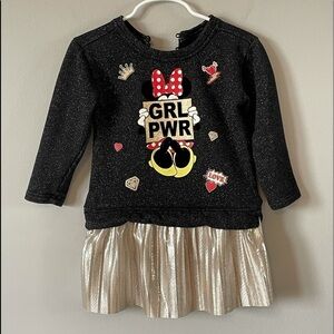 Disney Minnie dress size 2T sparkle gold fancy party